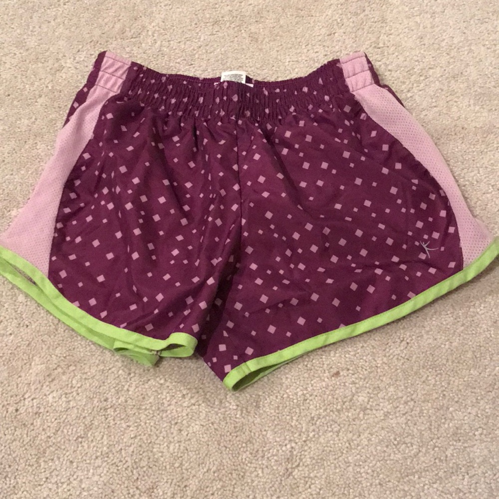 Girl purple running shorts